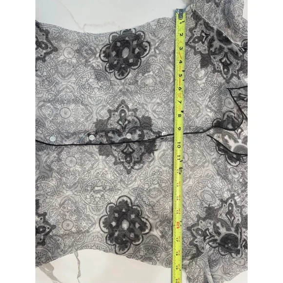 Mexx Y2K Vintage Printed Silk Blouse M / 8 Tattoo Fairy Grunge Whimsigoth Witchy - Picture 8 of 9